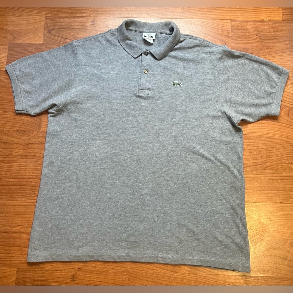 LACOSTE  🐊7 pique Men’s gray polo shirt